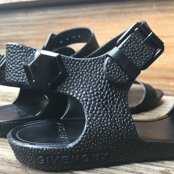 Givenchy black rubber jelly sandals pebble jewel 5 - Picture 5 of 8